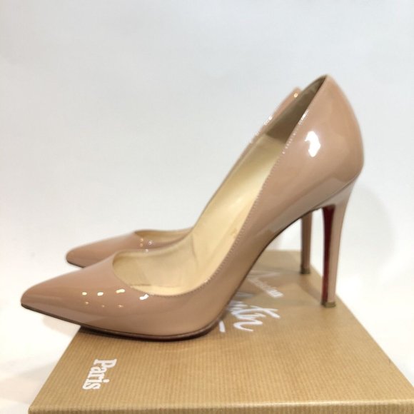 Christian Louboutin Women's 38.5 Heels Nude Pigalle 100mm - Picture 4 of 10